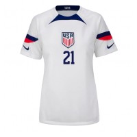 Ženski Nogometni dresi Združene države Timothy Weah #21 Domači SP 2022 Kratek Rokav